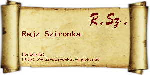 Rajz Szironka névjegykártya